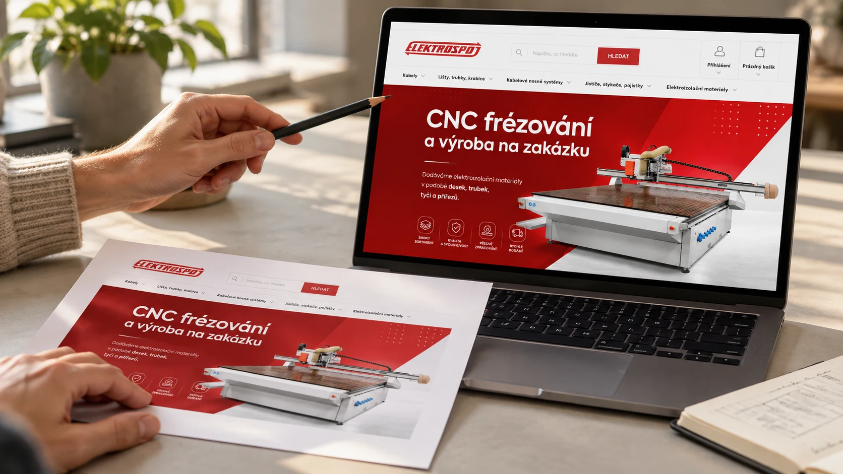 Revize stránky Elektrospoj v design studiu