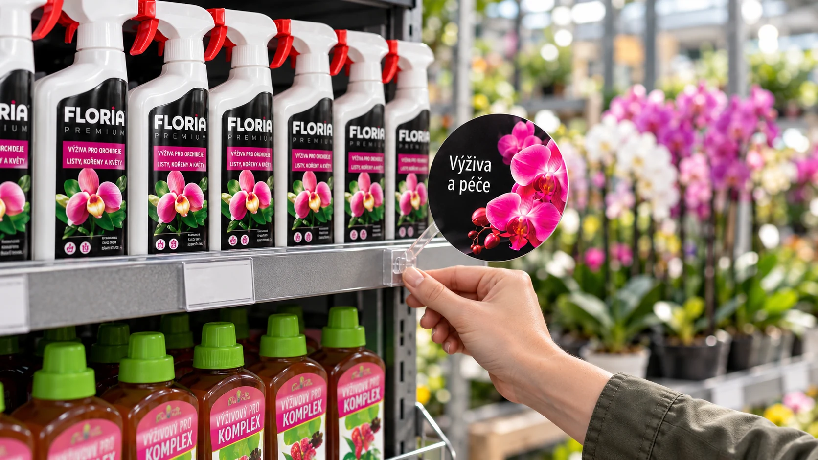 Orchidejový wobler na regálu